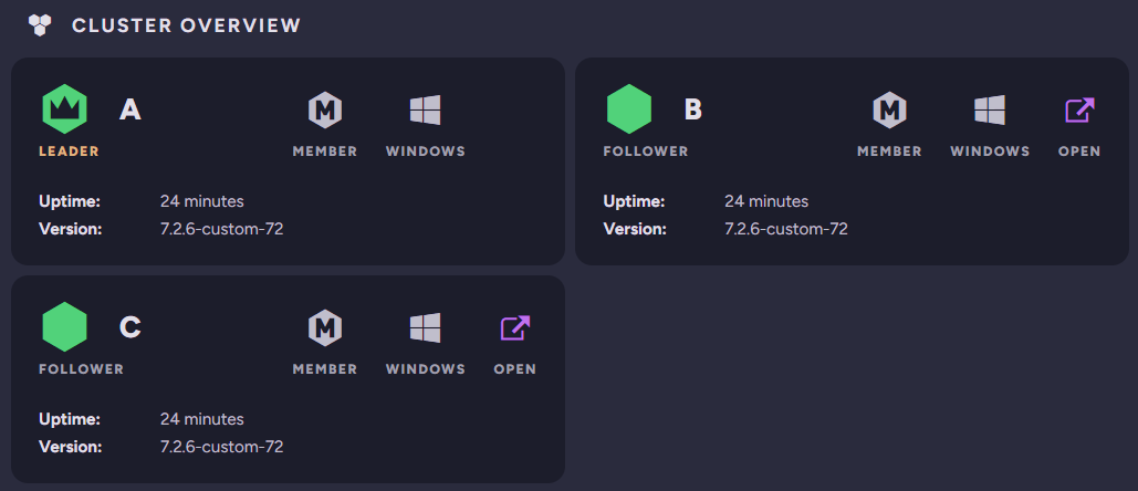Cluster Overview widget