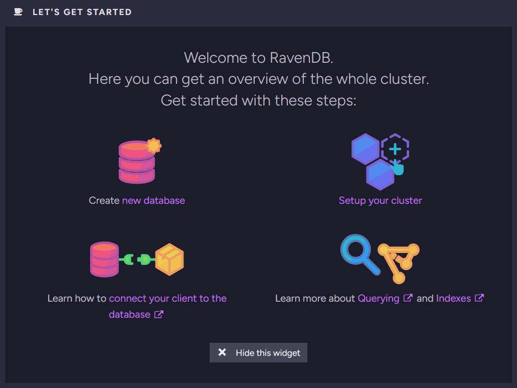 Let's Get Started widget